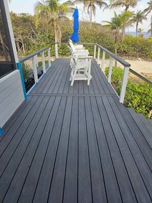 Sit and listen to the waves.  Forgive the painters tape, we were still finishing
