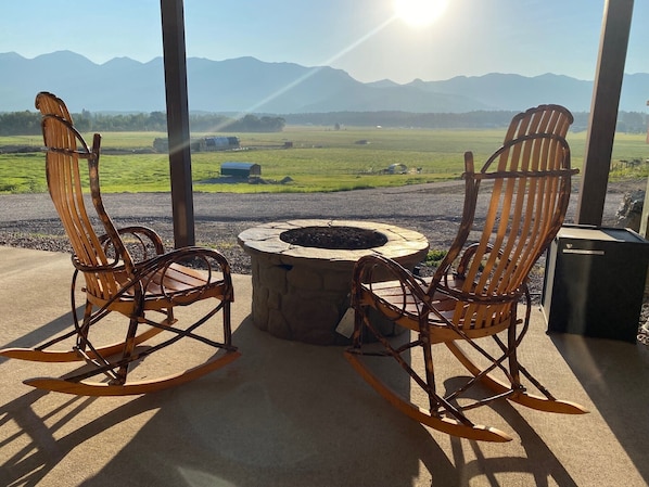 Private deck and view of Swan Mountain Sunrise