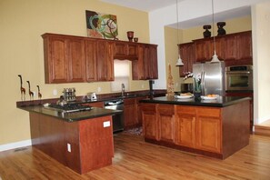 Kitchen. Stainless. Gas cooktop. Soapstone Countertops