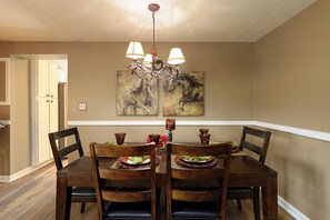 Dining area adjacent to the living room