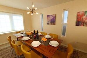 Dining for 8 located on the left side of the house
