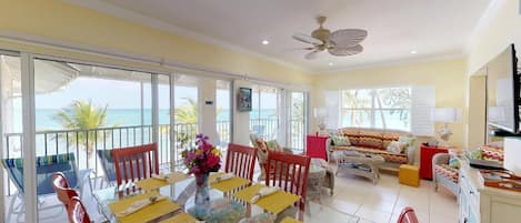 Gorgeous open living area that spills on to the Lanai, ocean front view. 