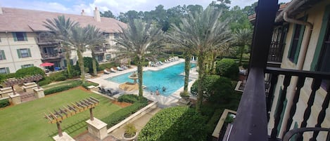 Pool view from condo balcony