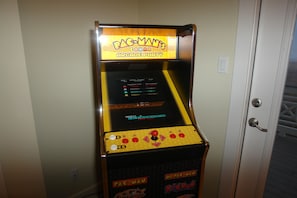 Pac Man arcade party - Ms Pac, Pac, Galaga, Dig Dug, and more in bunk/play room