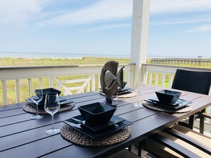 Main deck:  Outdoor seating for 7-8 with a great view