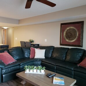 Leather Sectional W/2 Recliners