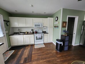 Kitchen with plenty of storage.