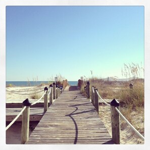 Boardwalk to the beach is just 700' from the steps of the house
