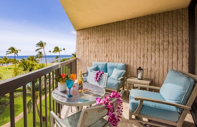 Celebrate Maui time here with the ocean view and a cold beverage on the lanai! 