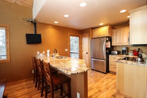 Kitchen with granite counter tops

