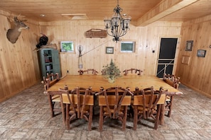 Dinning room with doorway to the Large deck. 