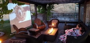 Enjoying the Outdoor Movie Theatre.  (a guest submitted photo)