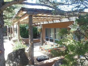 Front Patio/Portal. Fireplace And BBQ