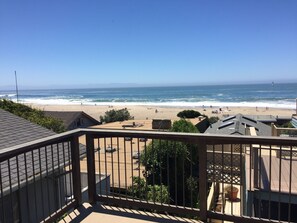 View of beach from deck.