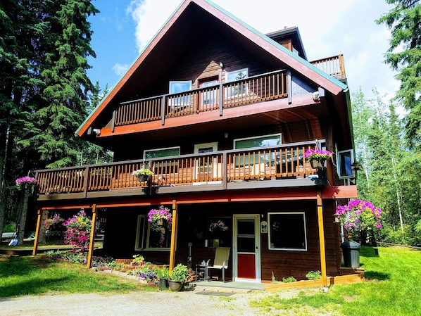 The Chalet Suite is entire first ground floor, 800 sqft. + a grill, deck & trail