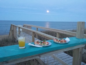 Dinner at moonrise.