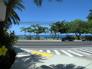 Taken from directly beside our lanai to show proximity to the beach and view.