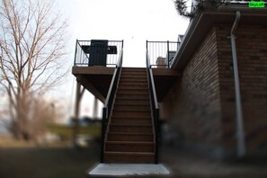 SkyLoft stairs to the deck.