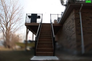 SkyLoft stairs to the deck.