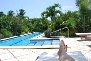 Pool at Camilla Villa Grace Bay steps from the ocean 