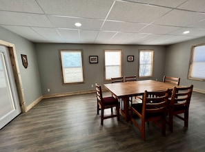 Basement dining area