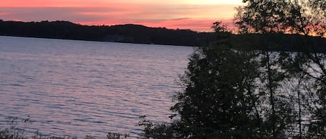 Gorgeousness at sunset from the Lake House deck.  Enjoy. It's our happy place.