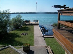 View toward dock looking west over private harbor.