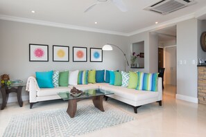 Living room custom made  couch. Very roomy, and have for space for every
