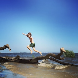 The beach provides joy, play and adventure for all walks of life.