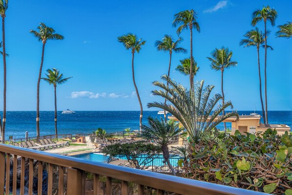 View overlooking pool to the ocean