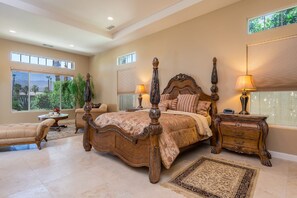 The spacious master bedroom with a King Bed fit for a King and Queen! 