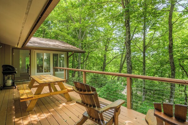 Open Deck with Ample Seating and Gas Grill