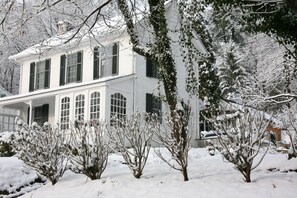 Winter Photo from County Road - MAIN HOUSE / Studio in background