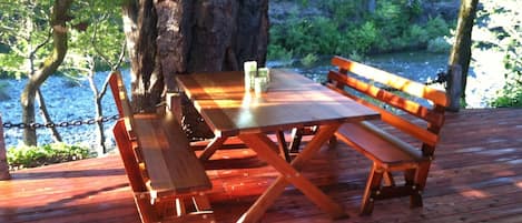 Redwood Deck Over The Smith River.
River Otters frequent this area.