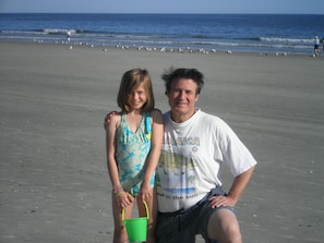 Wide beach at low tide
