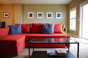 Living room with sleeper sofa.