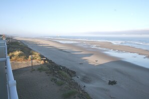 View to the south from a balcony. (Miles of smooth beach.)