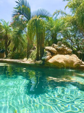 Relax by the tropical water fall.