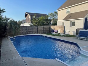 Pool patio area with several Lounge Chairs!
