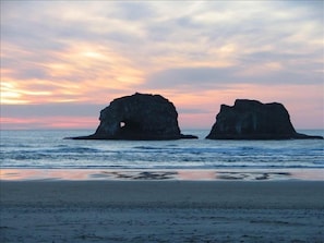 Twin Rocks as soon as you get to the Beach