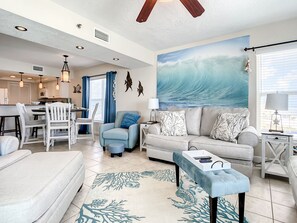 Living and dining area.