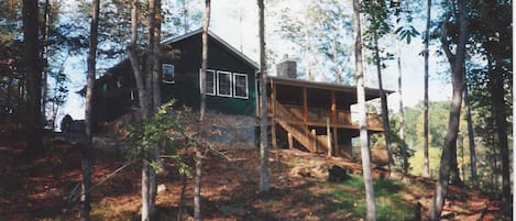 View from Stream looking up at rear of house