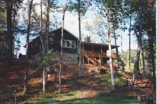 View from Stream looking up at rear of house