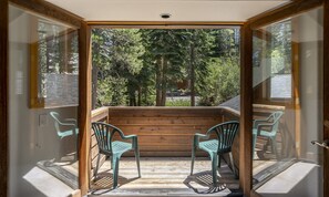 Private master bedroom patio: 
Donner Lake Vacation Lodge