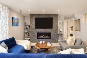 Plenty of sitting room for all of your guests. Sofa turns into a Queen size bed