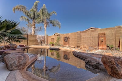 Private Solar Heated Pool, Landscaping Rock San Tan Valley Az