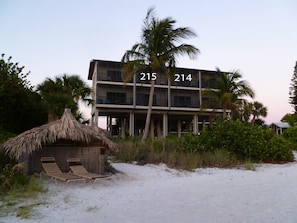 View of ocean beachfront looking  back at condo units. Top floor if north  bldg