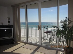 Looking at the gulf from the couch area