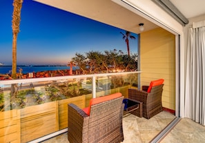 Beautiful ocean sunset looking out the living room