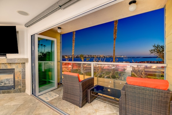 Doors open and ocean sunset